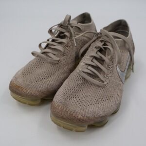 Nike Air VaporMax Flyknit Womens 9 Taupe Silver Running Shoes 849557-202